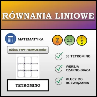 Tetromino: Równania liniowe, różne typy rozwiązań