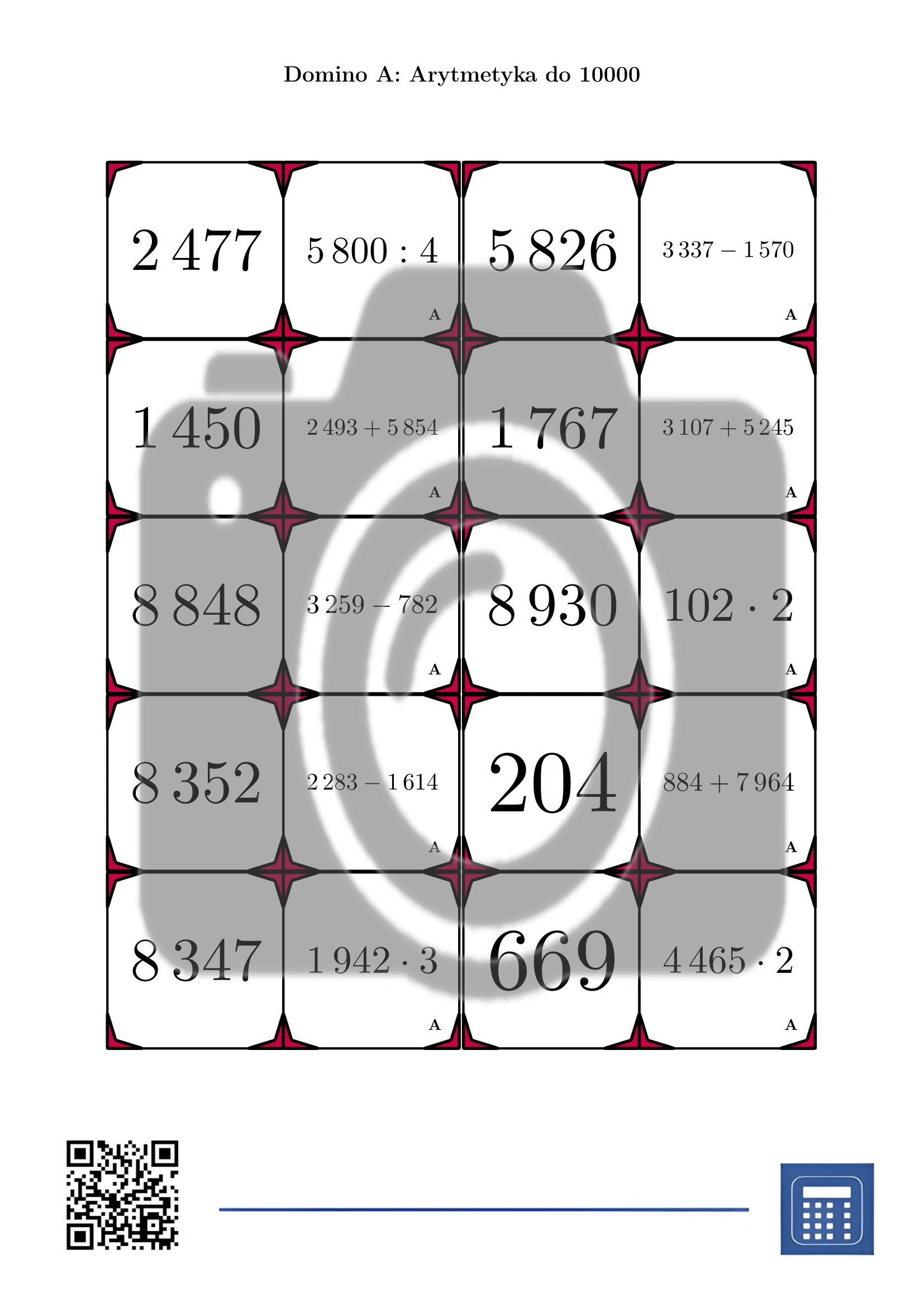 Domino: Arytmetyka do 10000 - obrazek 2