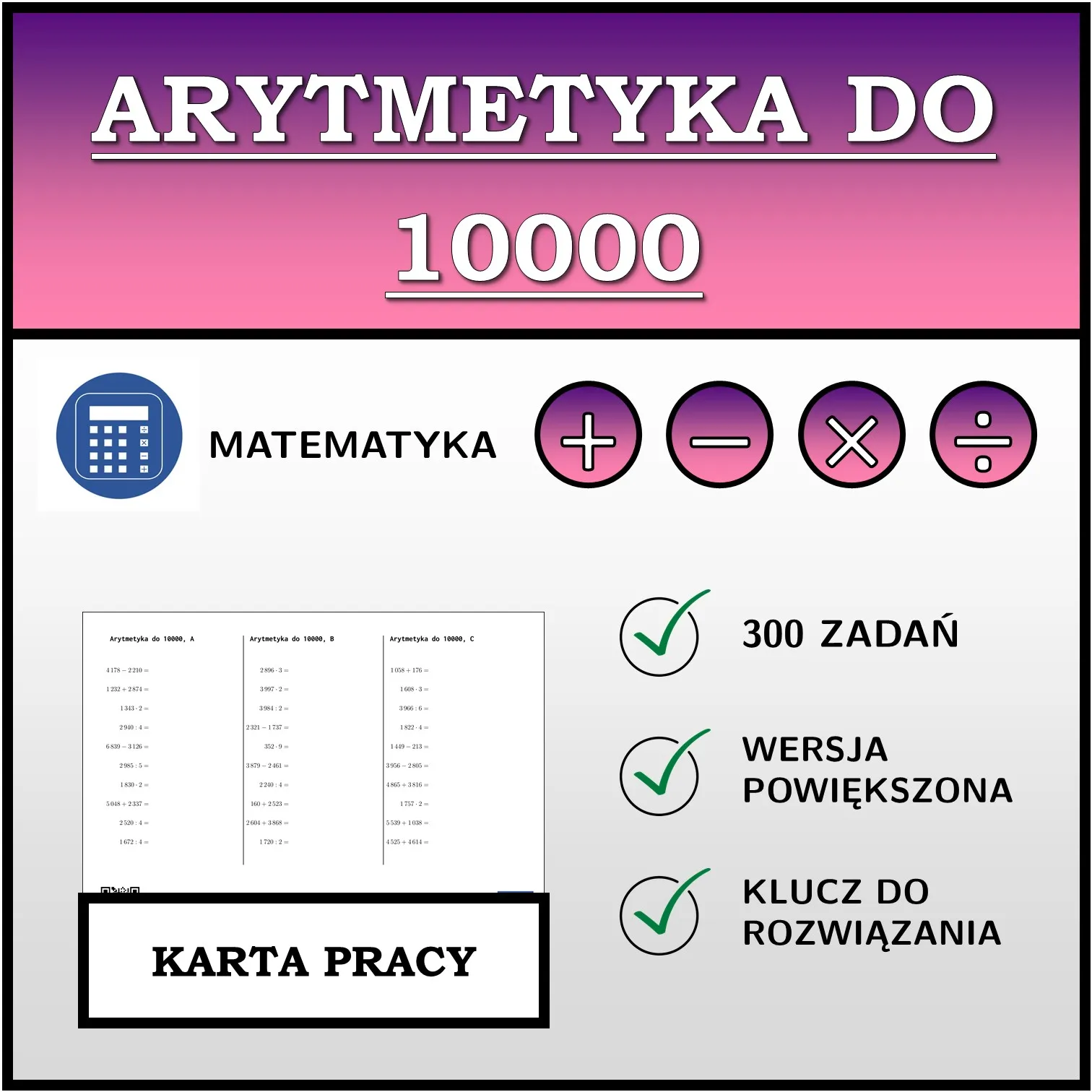 Karta pracy: Arytmetyka do 10000