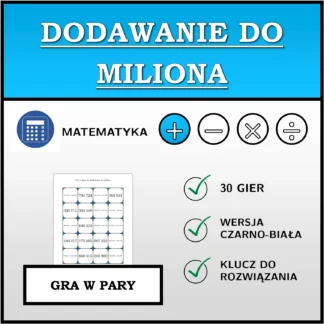 Gra w pary: Dodawanie do miliona