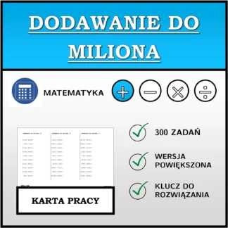 Karta pracy: Dodawanie do miliona