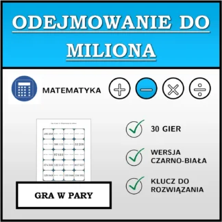 Gra w pary: Odejmowanie do miliona