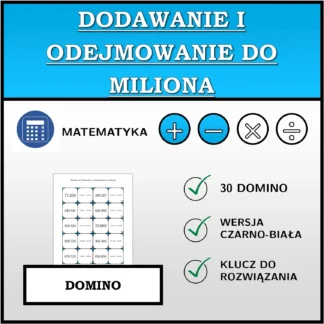 Domino: Dodawanie i odejmowanie do miliona