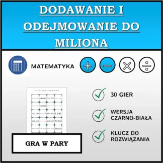 Gra w pary: Dodawanie i odejmowanie do miliona