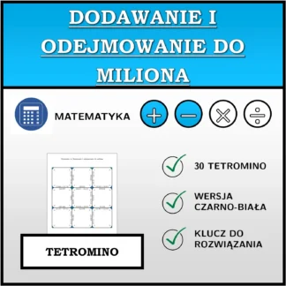 Tetromino: Dodawanie i odejmowanie do miliona