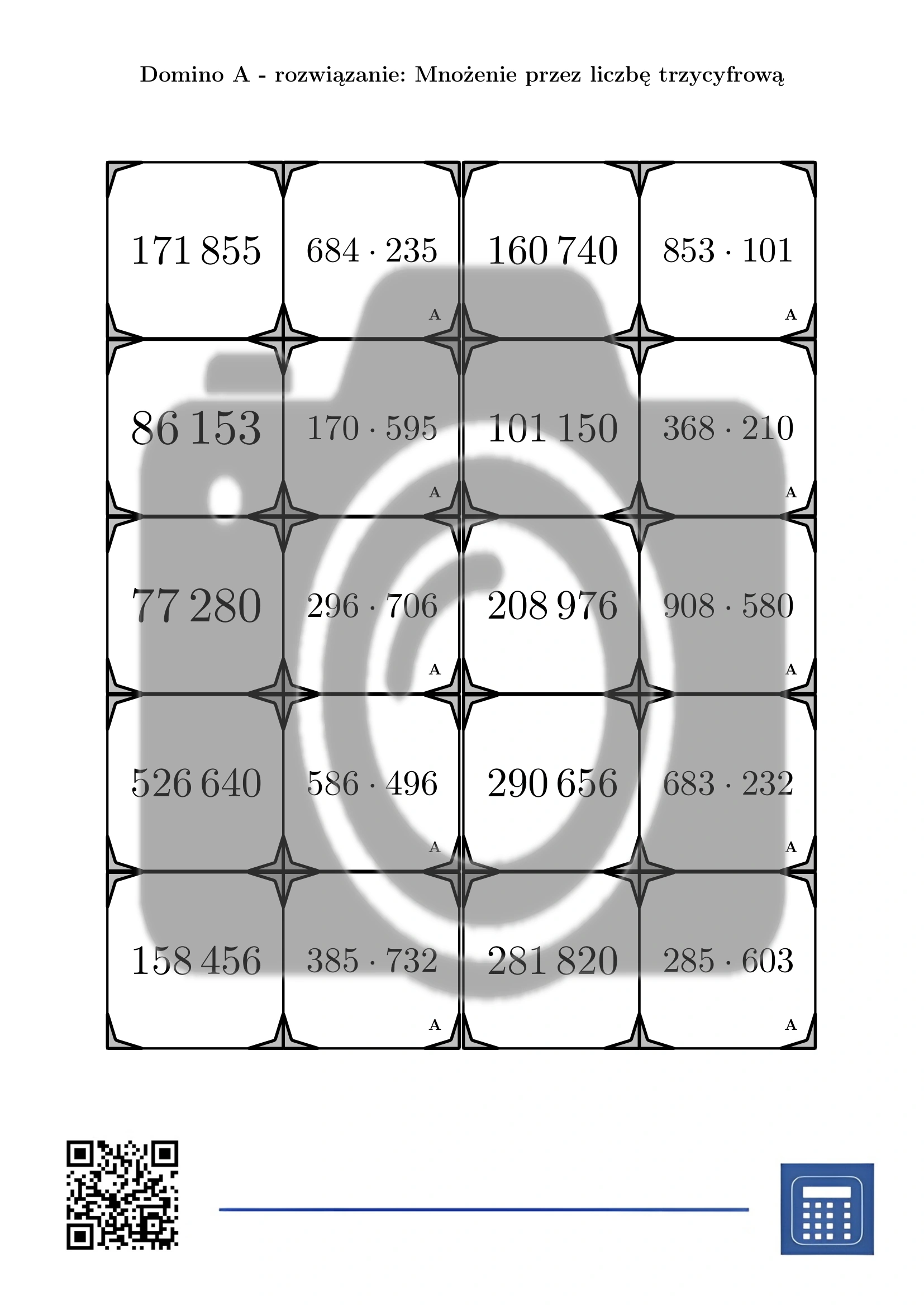 Domino: Mnożenie przez liczbę trzycyfrową - obrazek 4