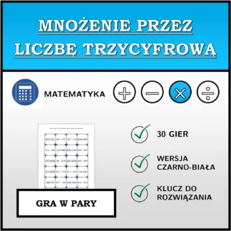 Gra w pary: Mnożenie przez liczbę trzycyfrową