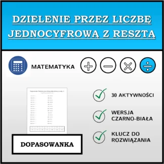 Dopasowanka: Dzielenie przez liczbę jednocyfrową z resztą