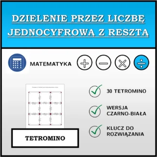 Tetromino: Dzielenie przez liczbę jednocyfrową z resztą