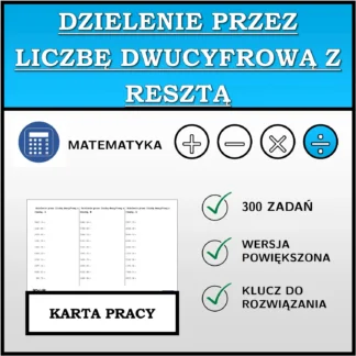 Karta pracy: Dzielenie przez liczbę dwucyfrową z resztą