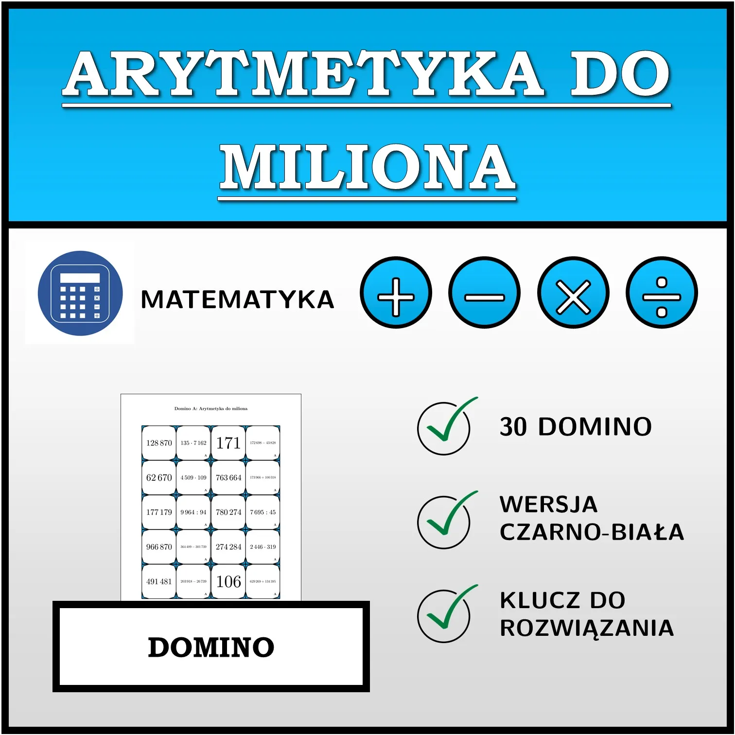 Domino: Arytmetyka do miliona