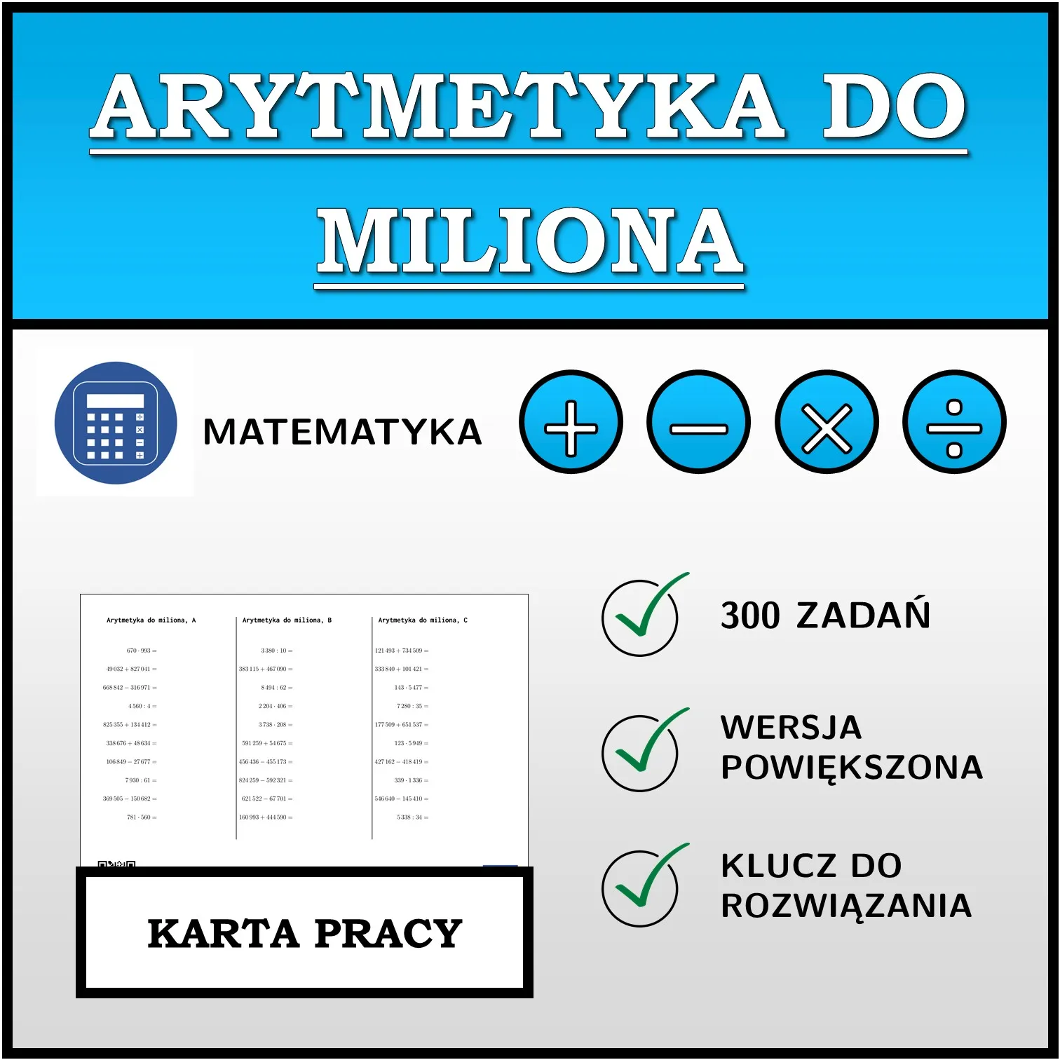 Karta pracy: Arytmetyka do miliona