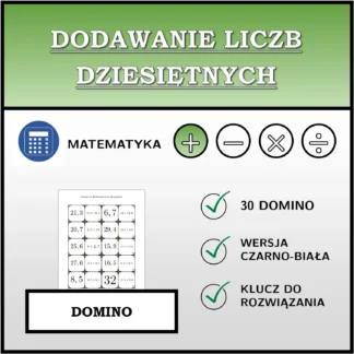 Domino: Dodawanie liczb dziesiętnych
