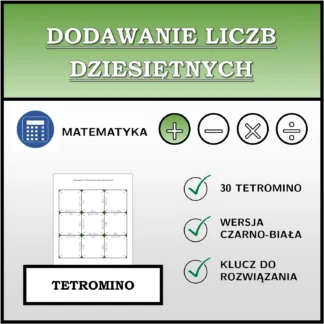 Tetromino: Dodawanie liczb dziesiętnych