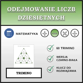 Trimino: Odejmowanie liczb dziesiętnych