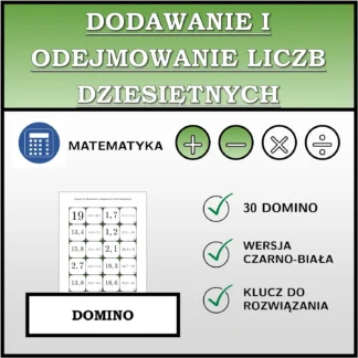 Domino: Dodawanie i odejmowanie liczb dziesiętnych