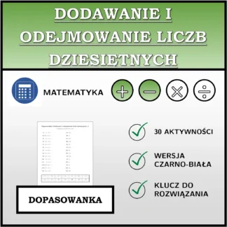 Dopasowanka: Dodawanie i odejmowanie liczb dziesiętnych