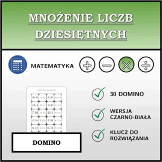 Domino: Mnożenie liczb dziesiętnych
