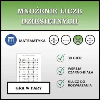 Gra w pary: Mnożenie liczb dziesiętnych