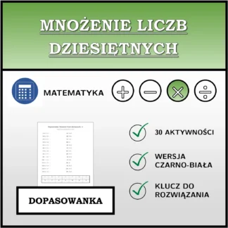 Dopasowanka: Mnożenie liczb dziesiętnych