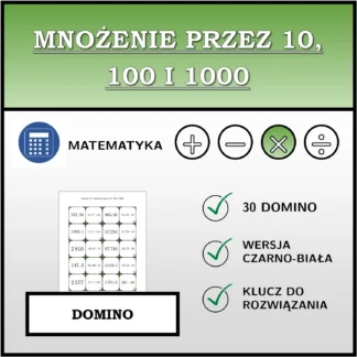Domino: Mnożenie przez 10, 100 i 1000