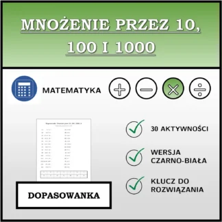 Dopasowanka: Mnożenie przez 10, 100 i 1000