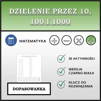 Dopasowanka: Dzielenie przez 10, 100 i 1000