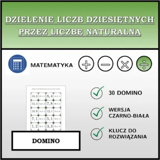 Domino: Dzielenie liczb dziesiętnych przez liczbę naturalną