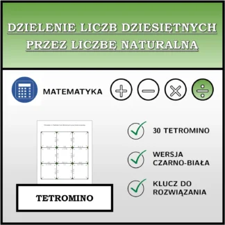 Tetromino: Dzielenie liczb dziesiętnych przez liczbę naturalną