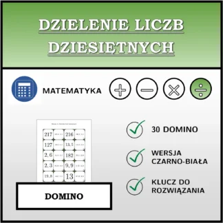 Domino: Dzielenie liczb dziesiętnych