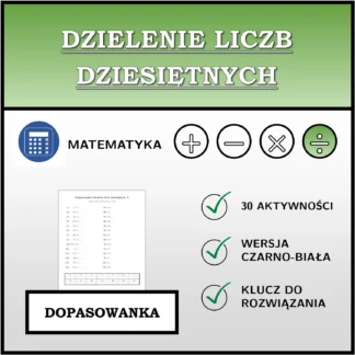 Dopasowanka: Dzielenie liczb dziesiętnych