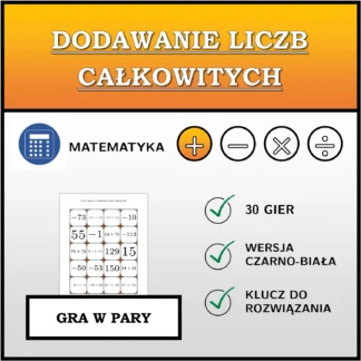 Gra w pary: Dodawanie liczb całkowitych