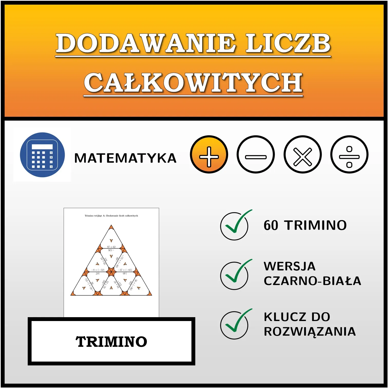 Trimino: Dodawanie liczb całkowitych