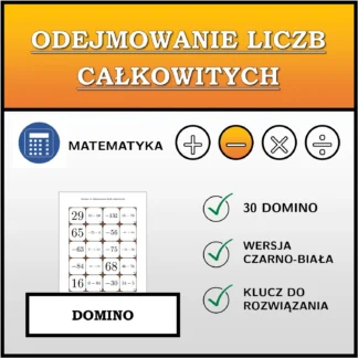 Domino: Odejmowanie liczb całkowitych