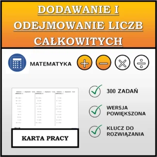 Karta pracy: Dodawanie i odejmowanie liczb całkowitych