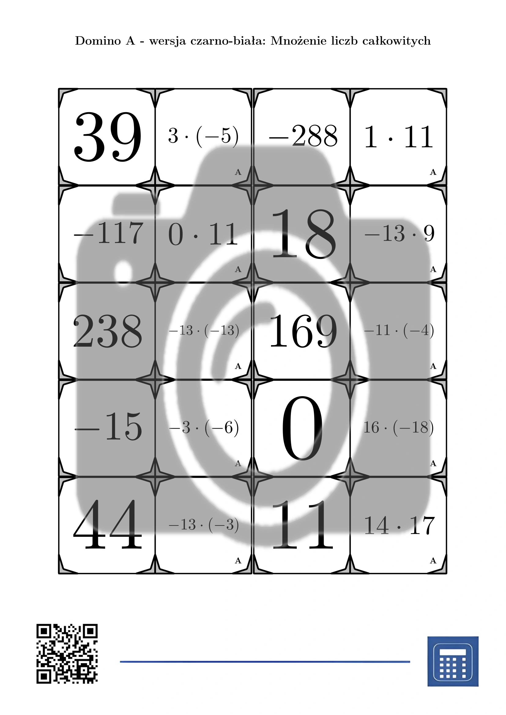 Domino: Mnożenie liczb całkowitych - obrazek 3