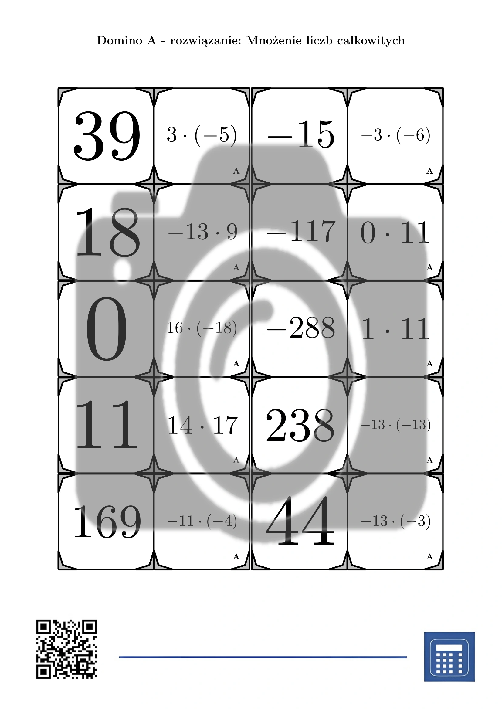 Domino: Mnożenie liczb całkowitych - obrazek 4