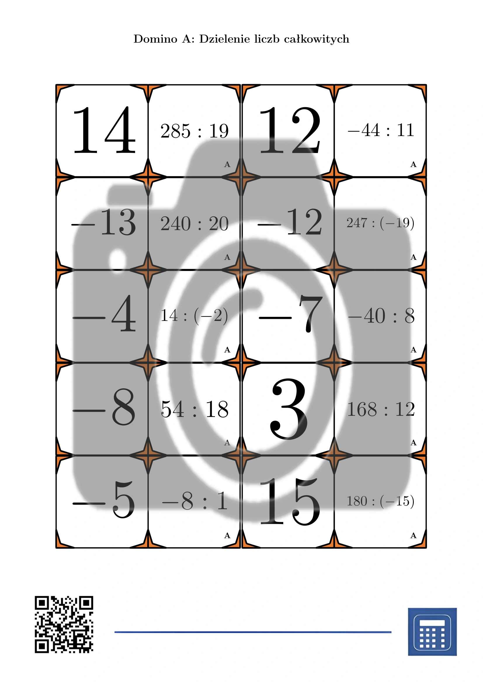Domino: Dzielenie liczb całkowitych - obrazek 2