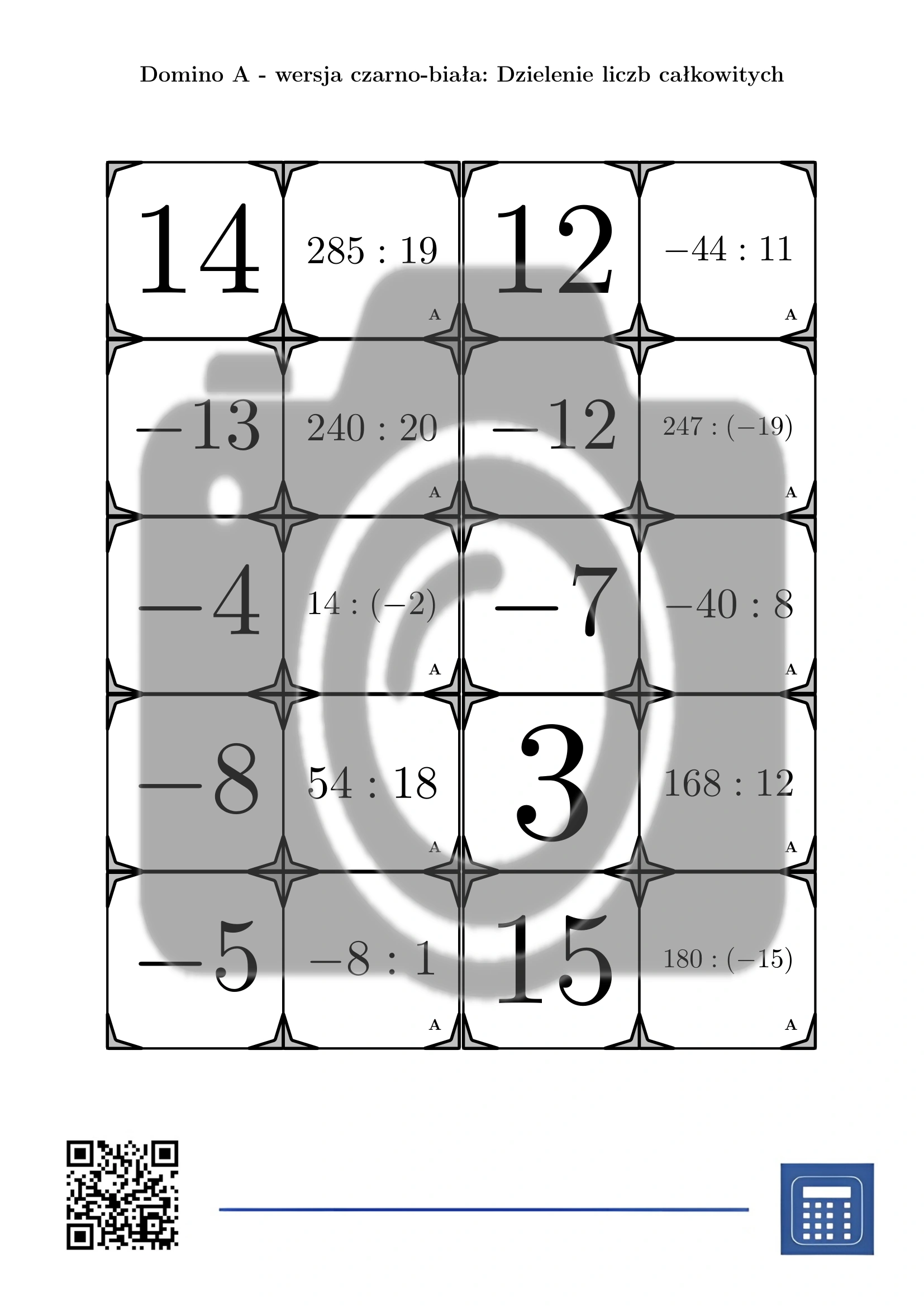 Domino: Dzielenie liczb całkowitych - obrazek 3