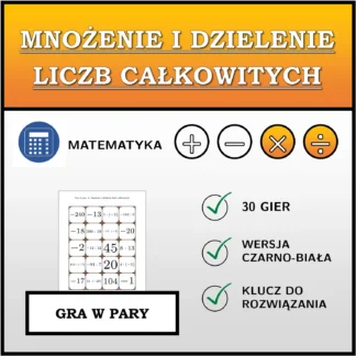 Gra w pary: Mnożenie i dzielenie liczb całkowitych