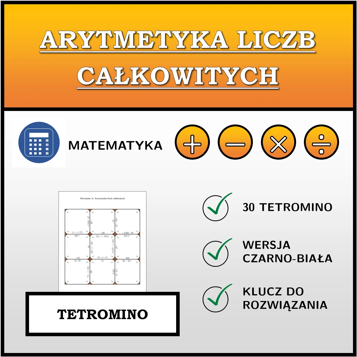 Tetromino: Arytmetyka liczb całkowitych