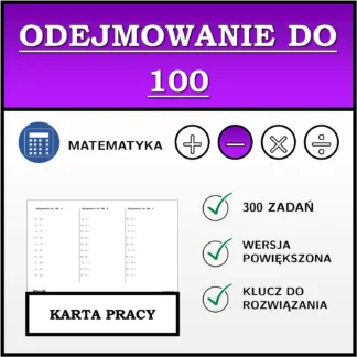 Karta pracy: Odejmowanie do 100