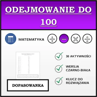 Dopasowanka: Odejmowanie do 100
