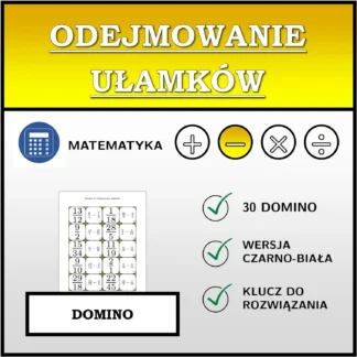 Domino: Odejmowanie ułamków