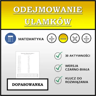 Dopasowanka: Odejmowanie ułamków