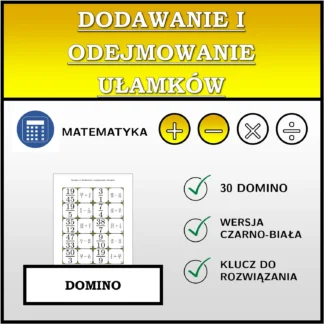 Domino: Dodawanie i odejmowanie ułamków