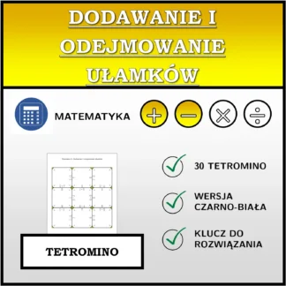 Tetromino: Dodawanie i odejmowanie ułamków