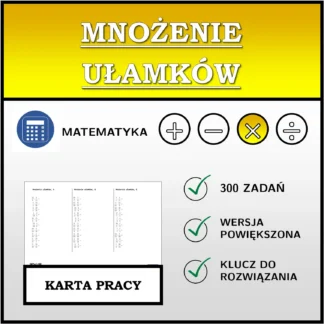 Karta pracy: Mnożenie ułamków
