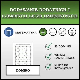 Domino: Dodawanie dodatnich i ujemnych liczb dziesiętnych