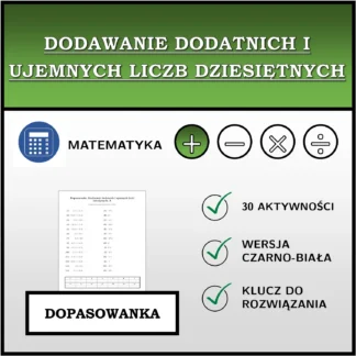 Dopasowanka: Dodawanie dodatnich i ujemnych liczb dziesiętnych